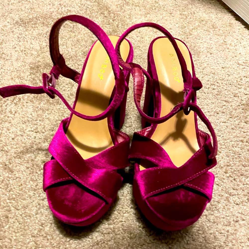 Purple Felt Heels